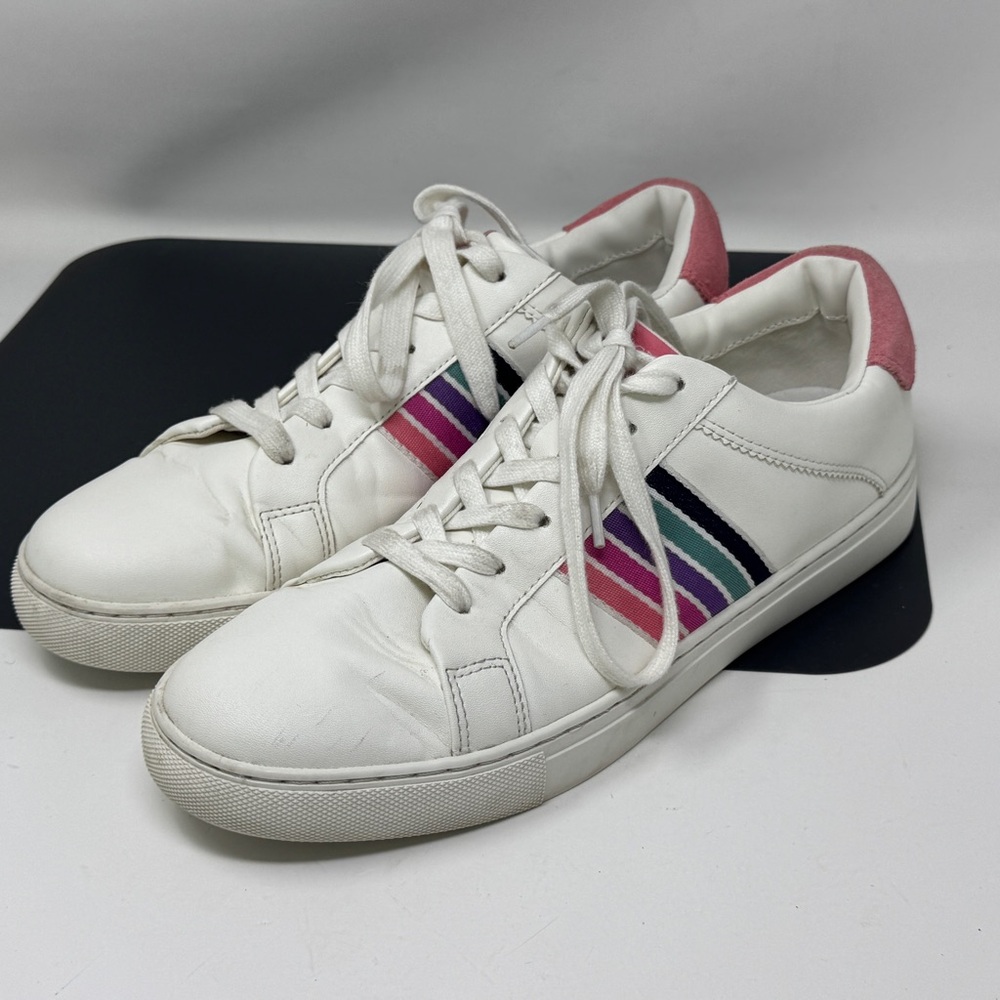 J Crew Striped lace-up sneakers Himalayan Spice White size 10